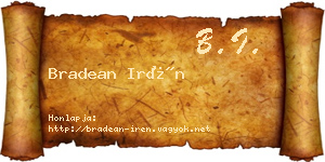 Bradean Irén névjegykártya